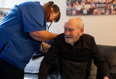 Ellie with patient Andy Turndall